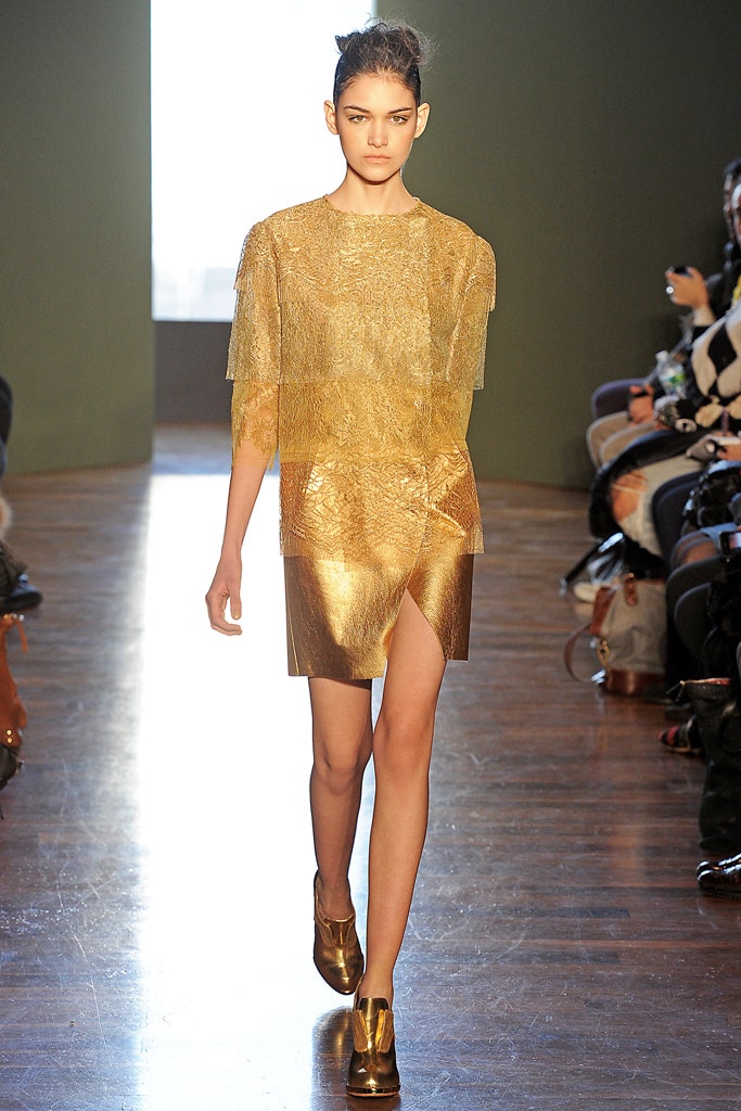 gold metallic sleeveless dress