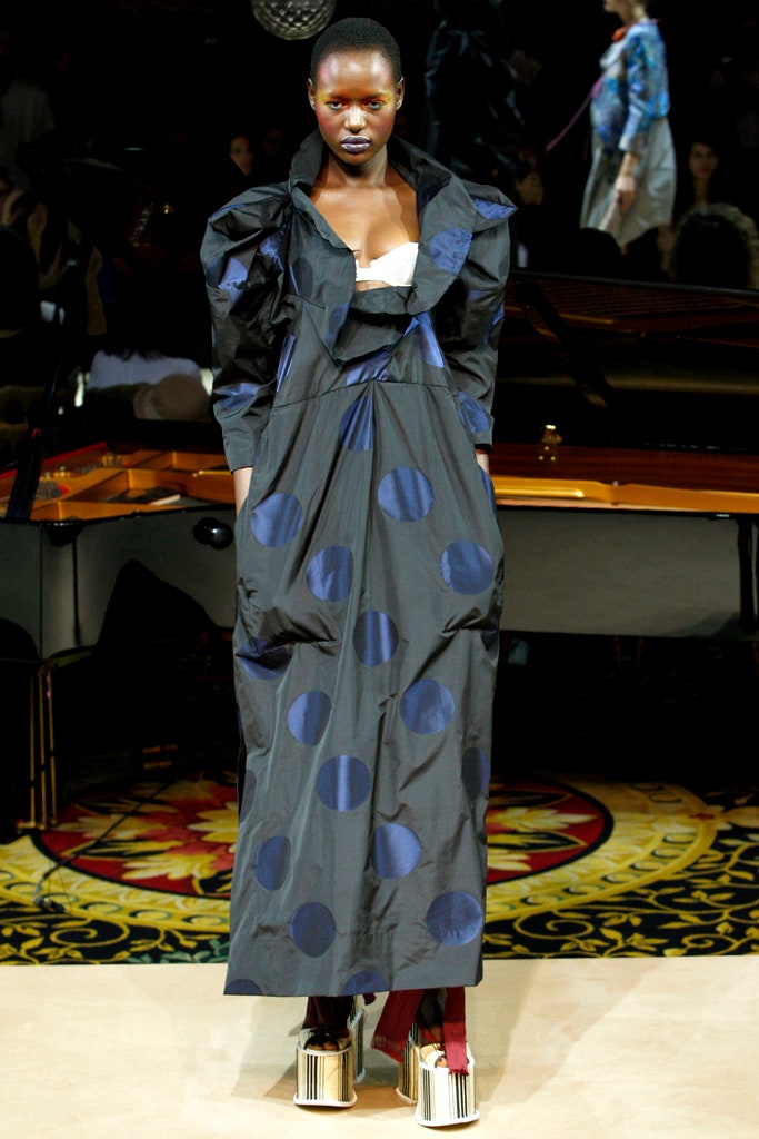 black and blue printed maxi dress