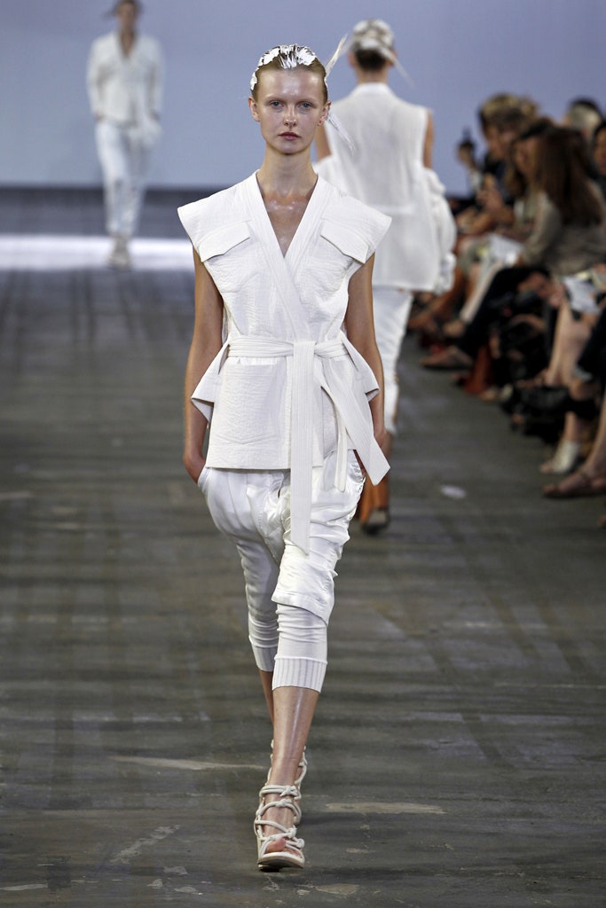 white fitted jacket and pants