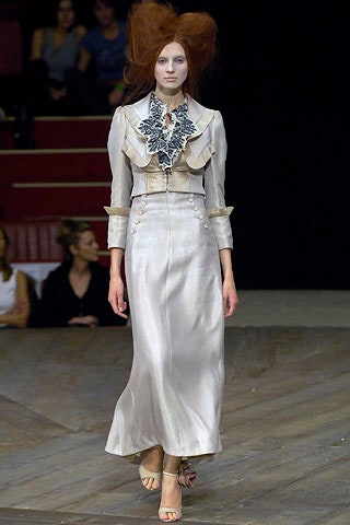 beige silk long-sleeve dress