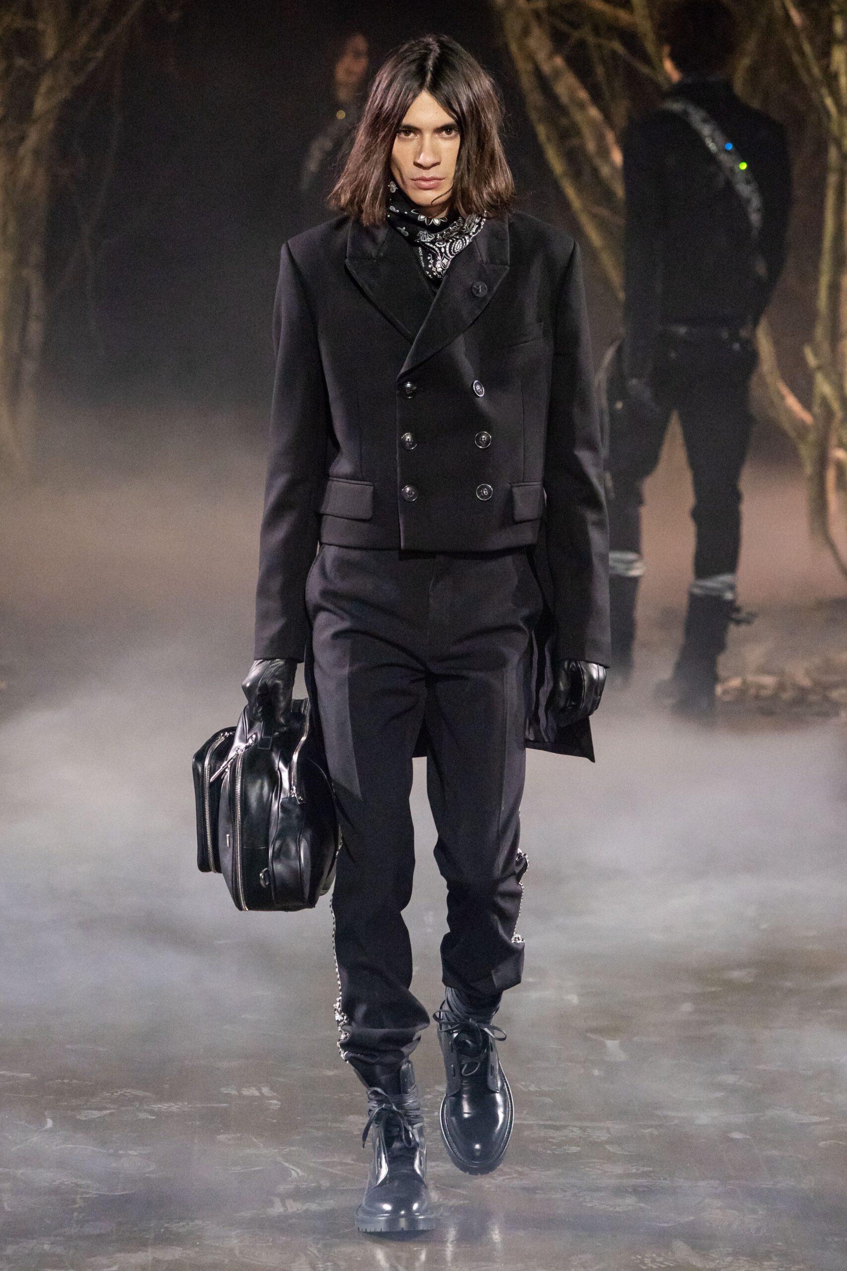 black leather bag