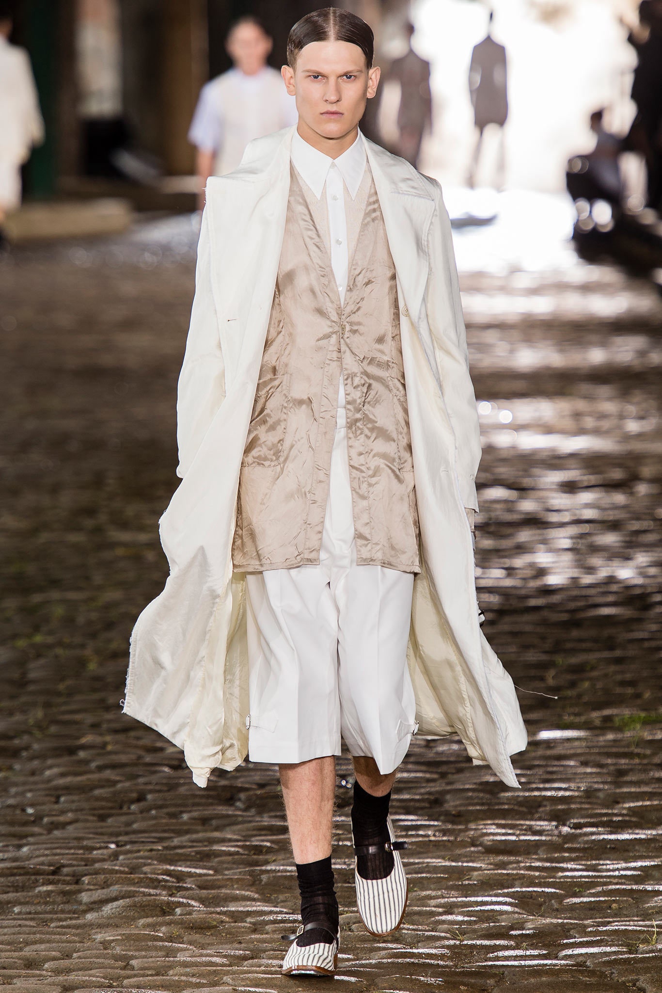 beige silk fitted buttoned vest