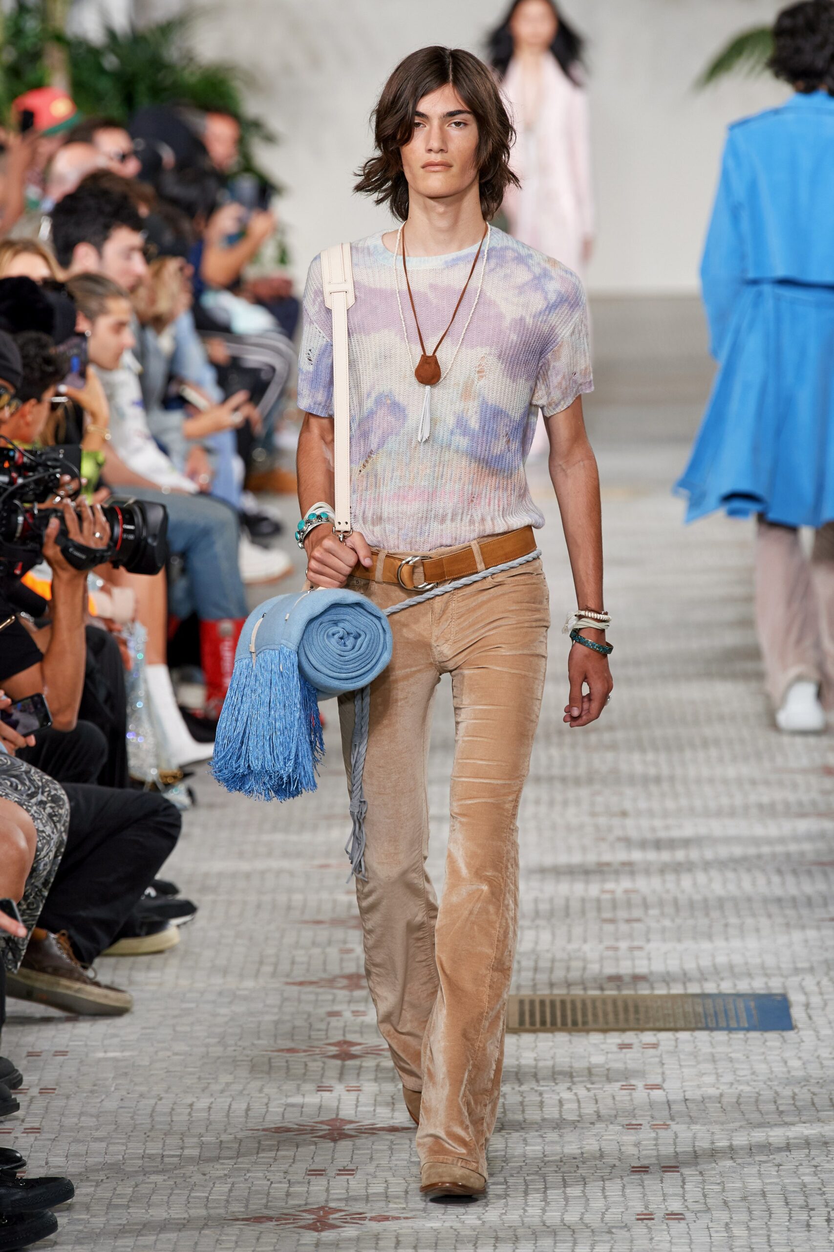 fitted t-shirt with velvet pants
