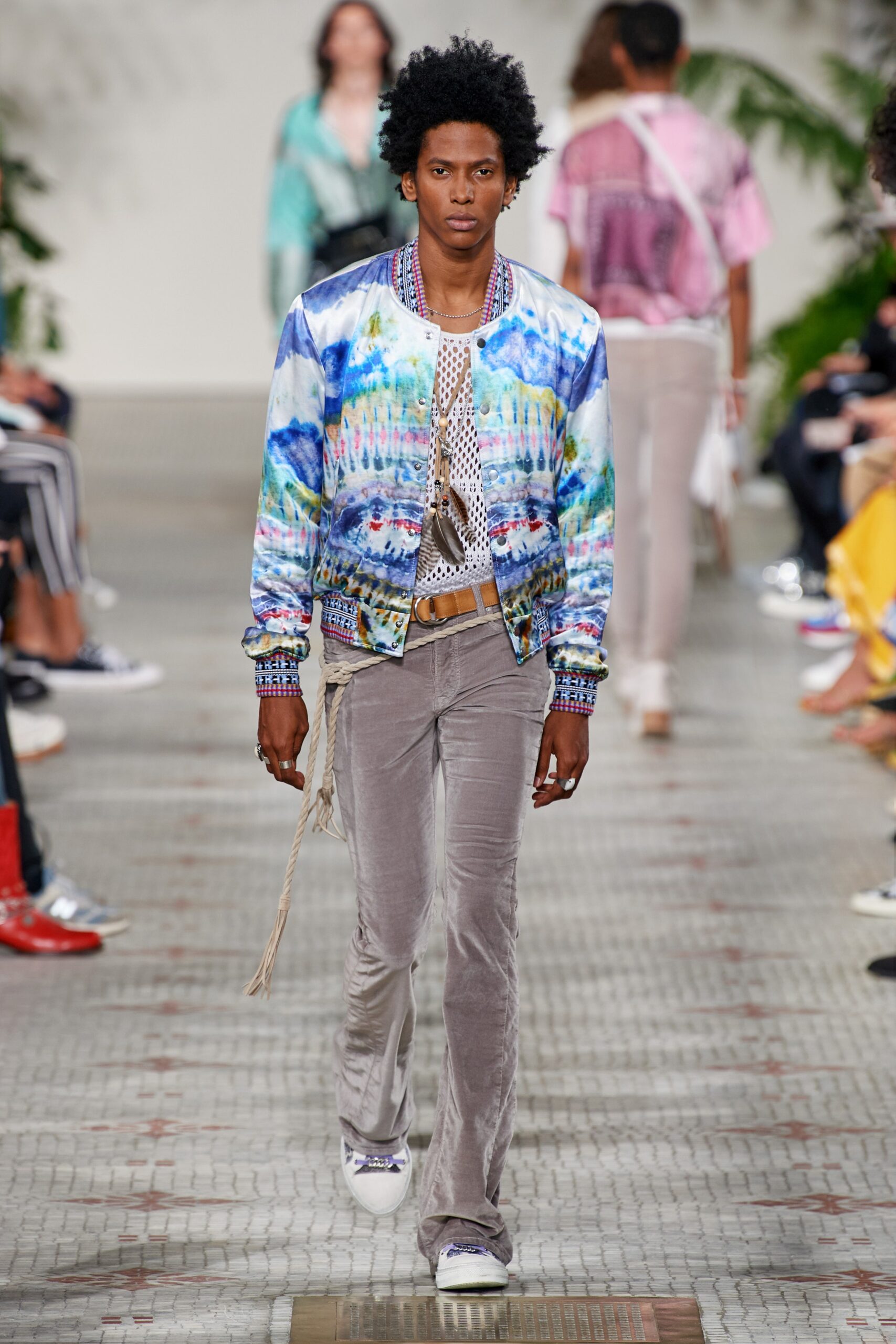 colorful silk jacket with fitted top