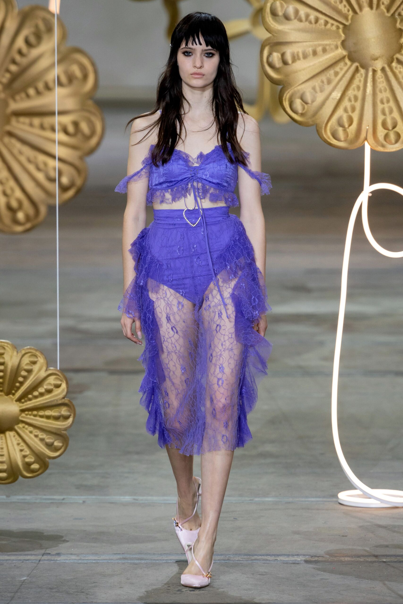 purple lace sleeveless dress