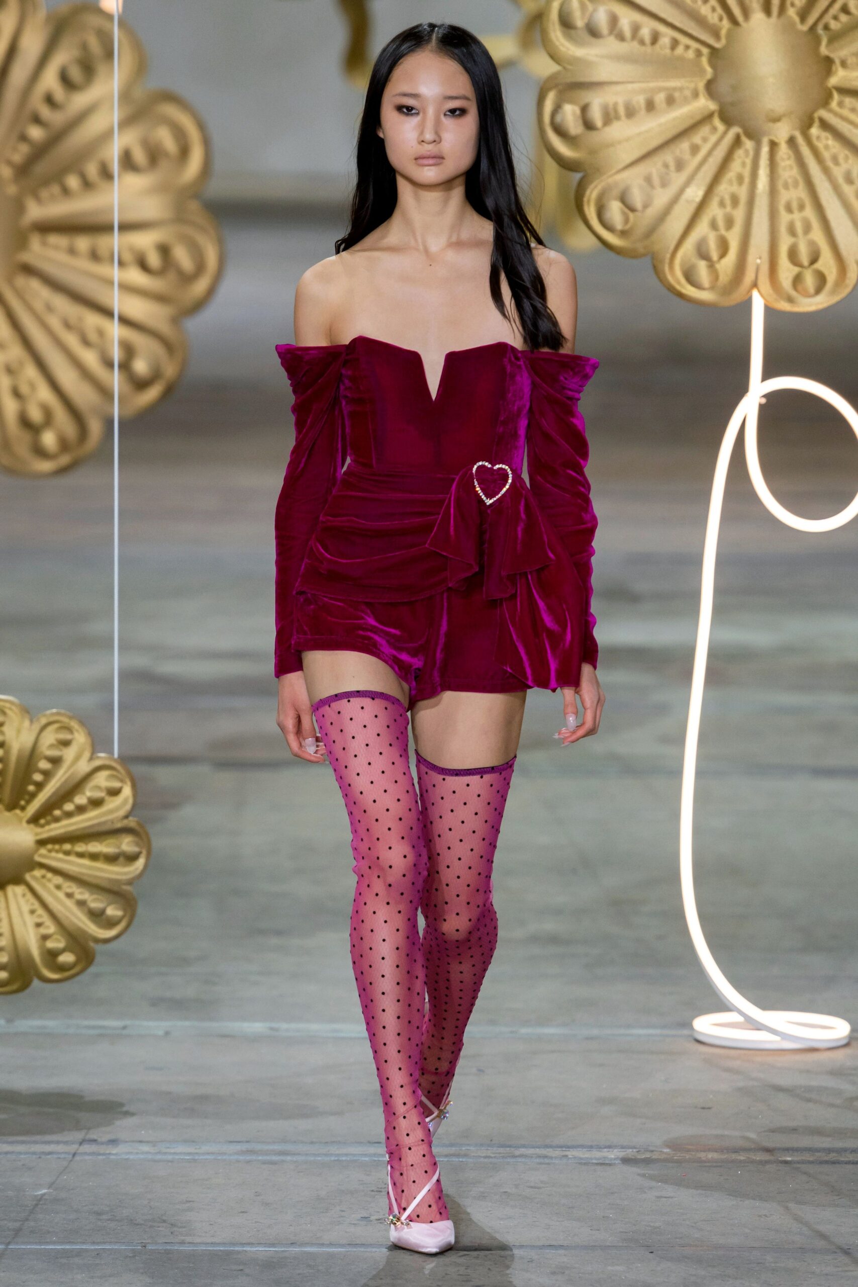 purple velvet fitted romper