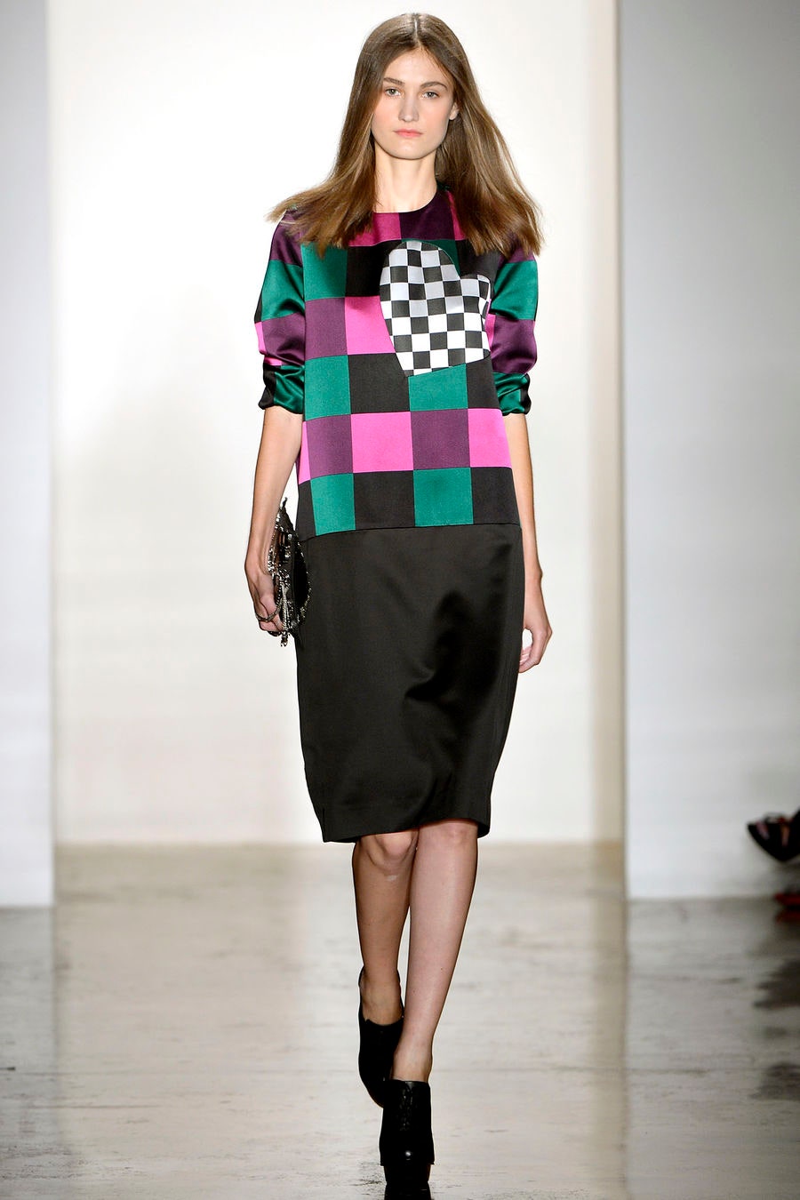color-blocked midi dress