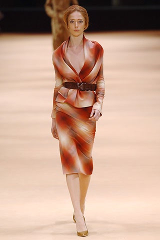 fitted orange brown silk dress