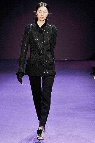 black fitted jacket with pants