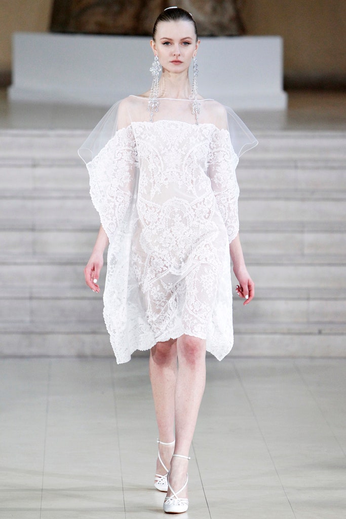 white lace off-shoulder dress