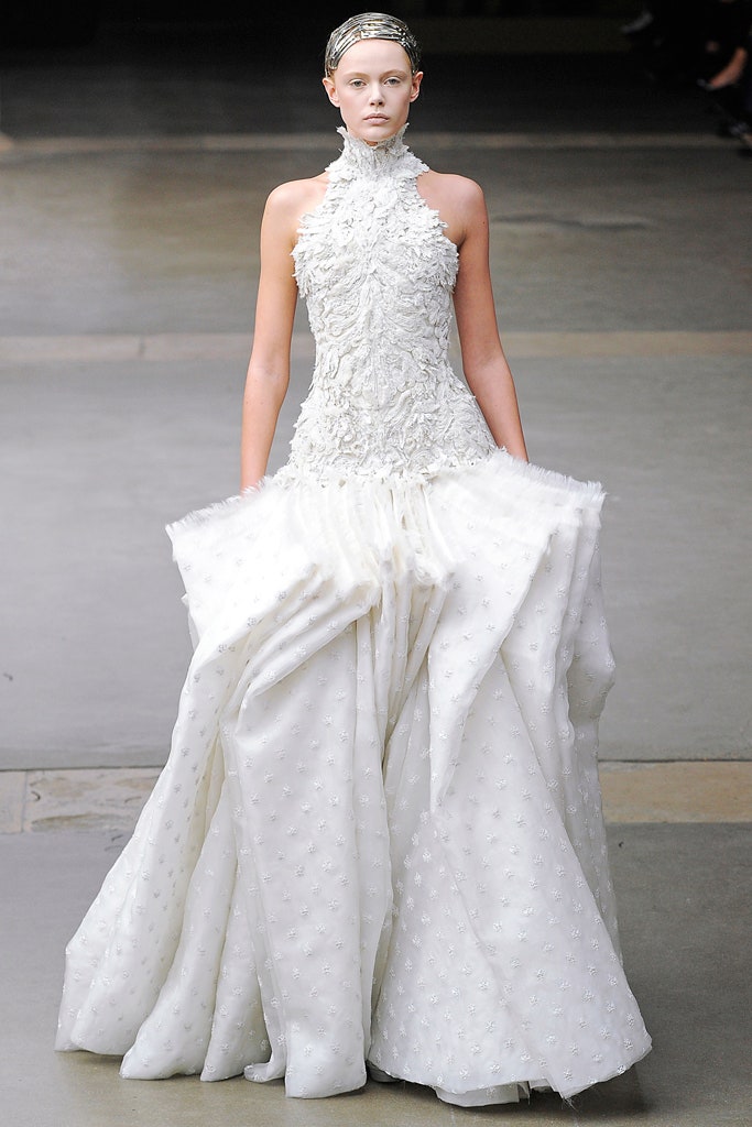 white silk sleeveless gown