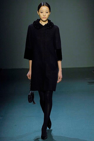 fitted black wool coat
