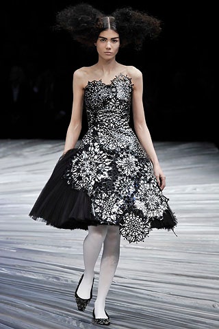 black and white embroidered dress