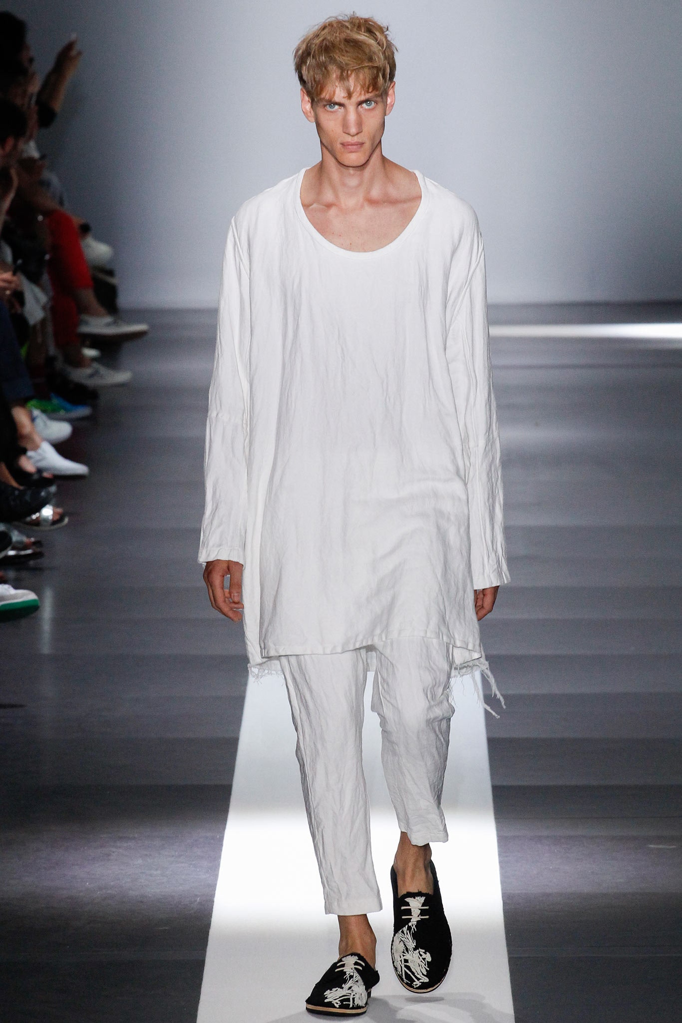relaxed white shirt and pants
