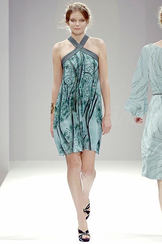 blue silk sleeveless dress