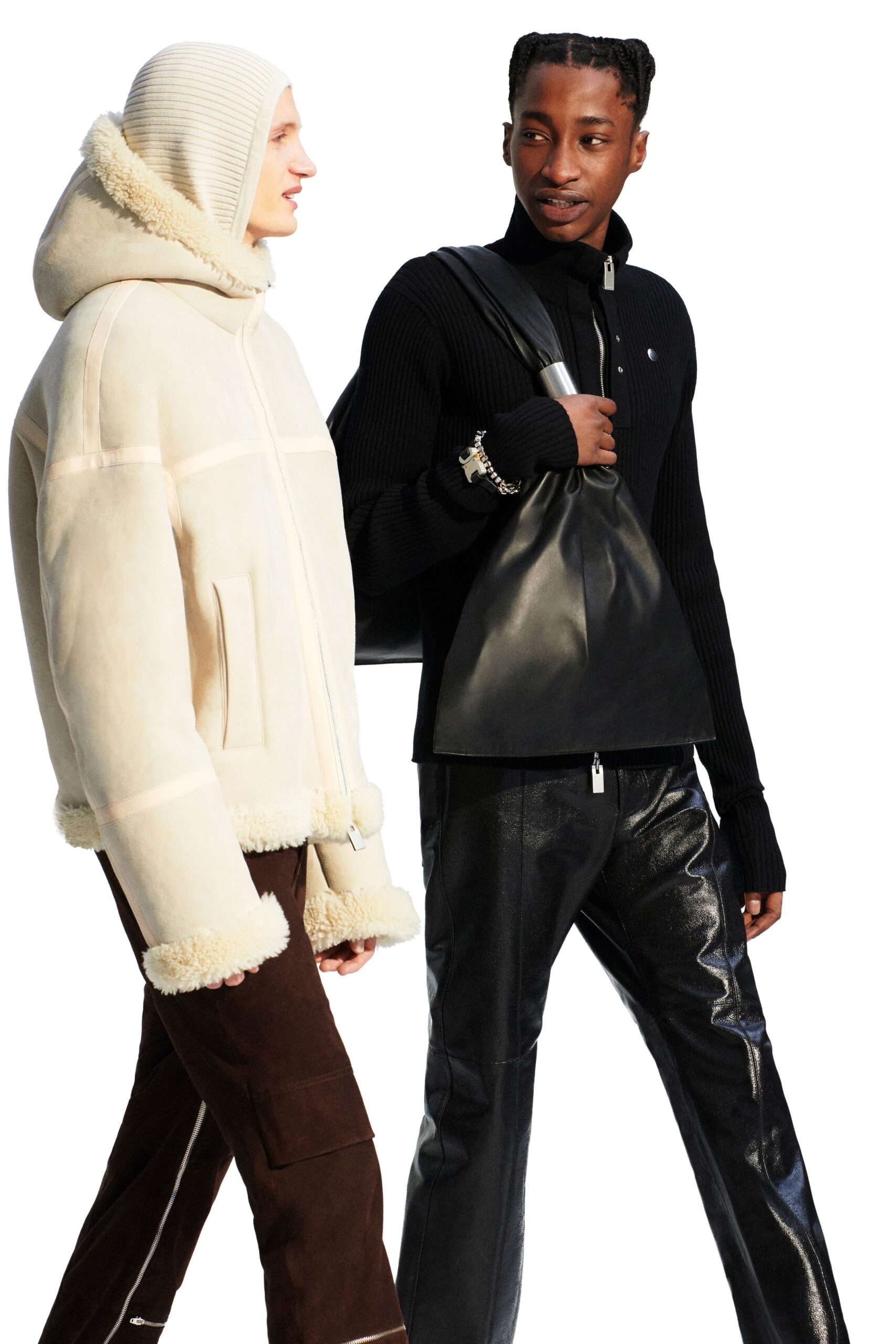 beige faux-fur long-sleeve hooded relaxed zippered jacket