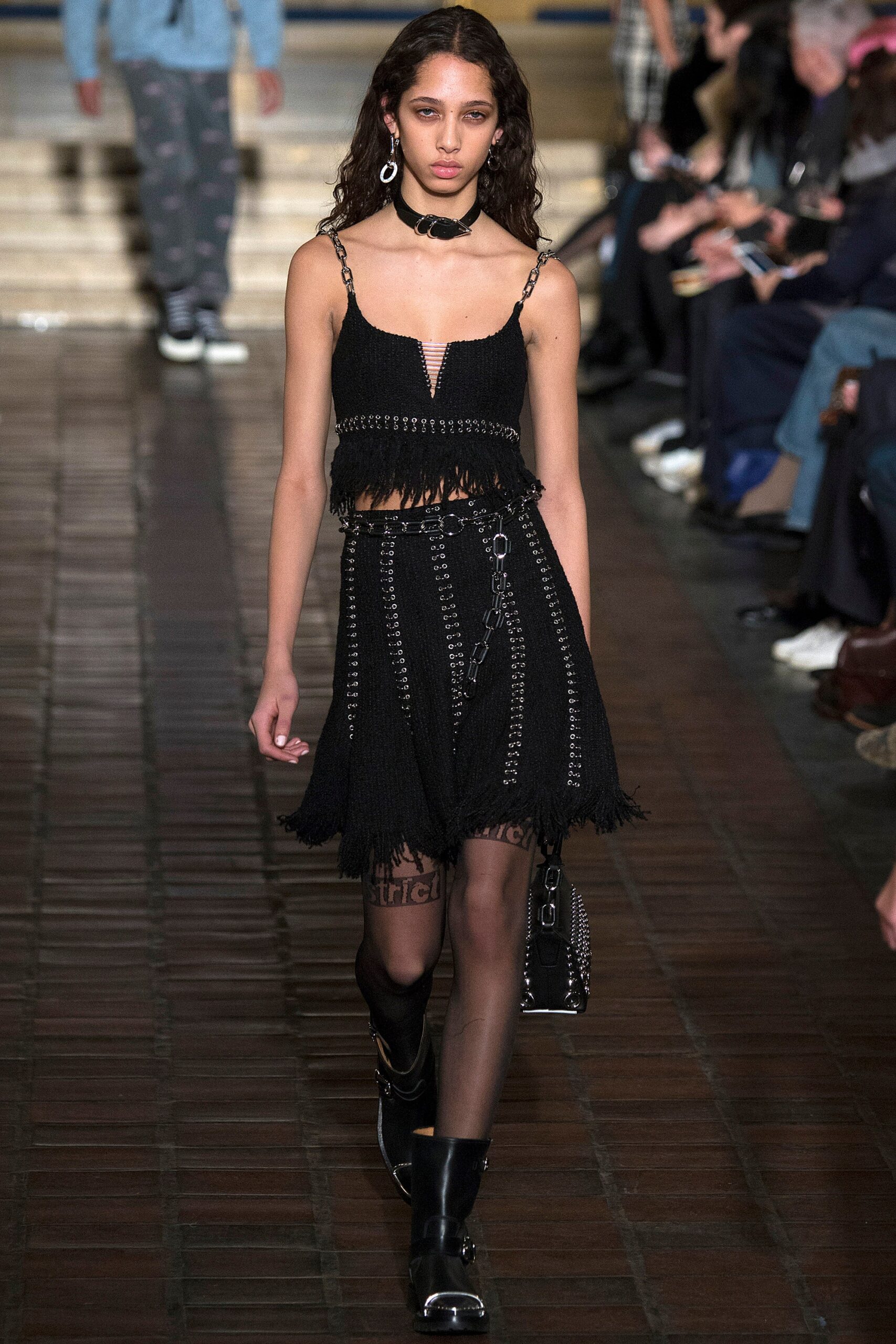black leather boots