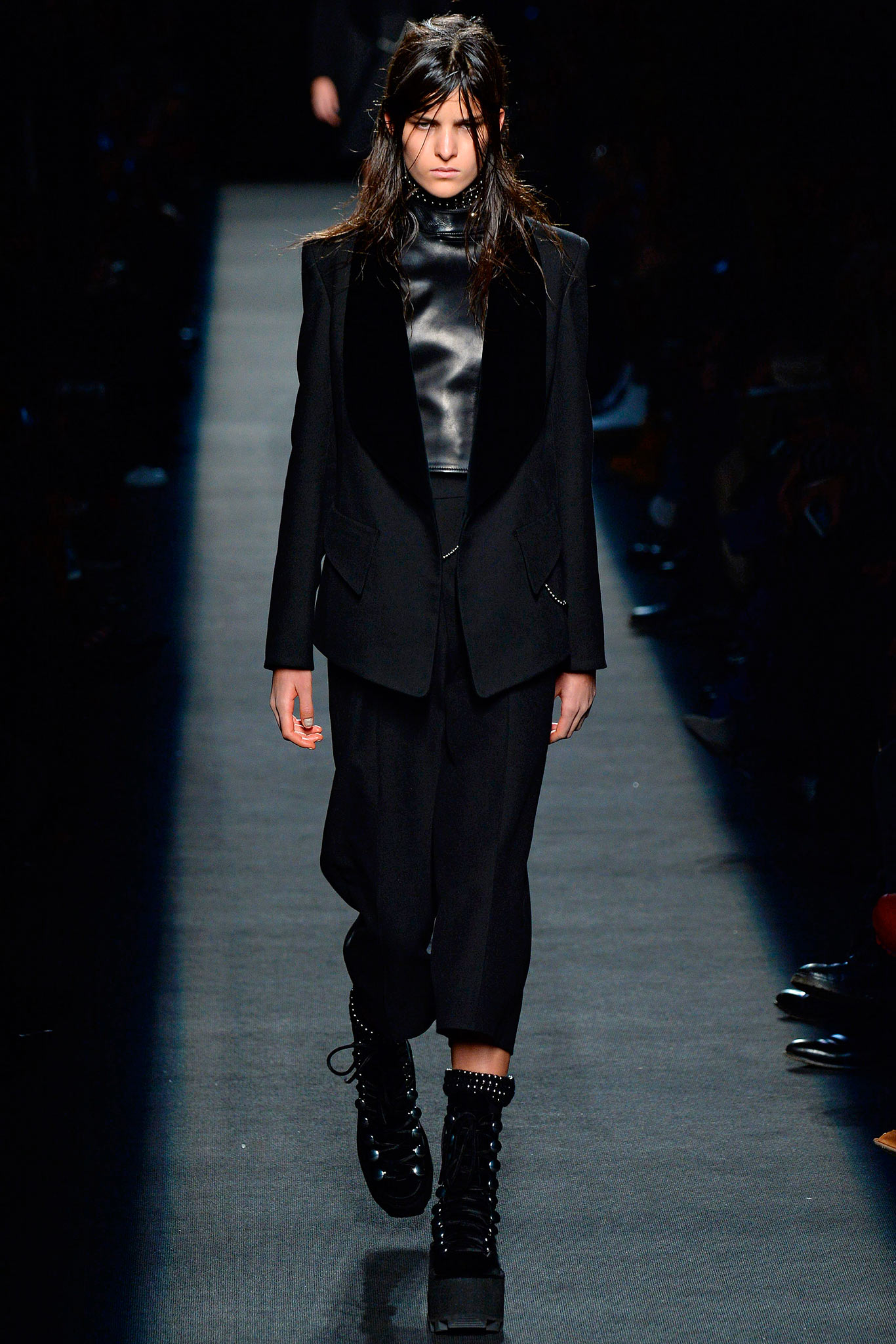 black silk tailored blazer