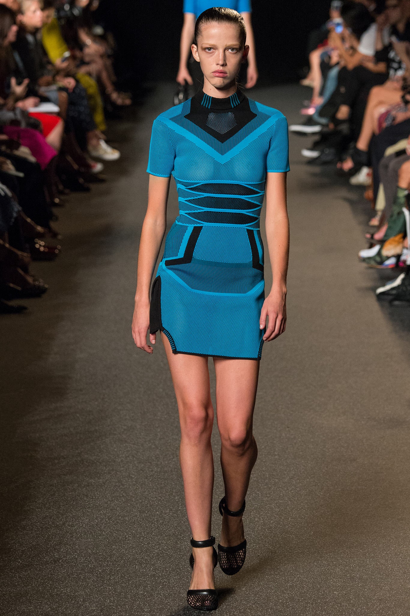 blue fitted mini dress