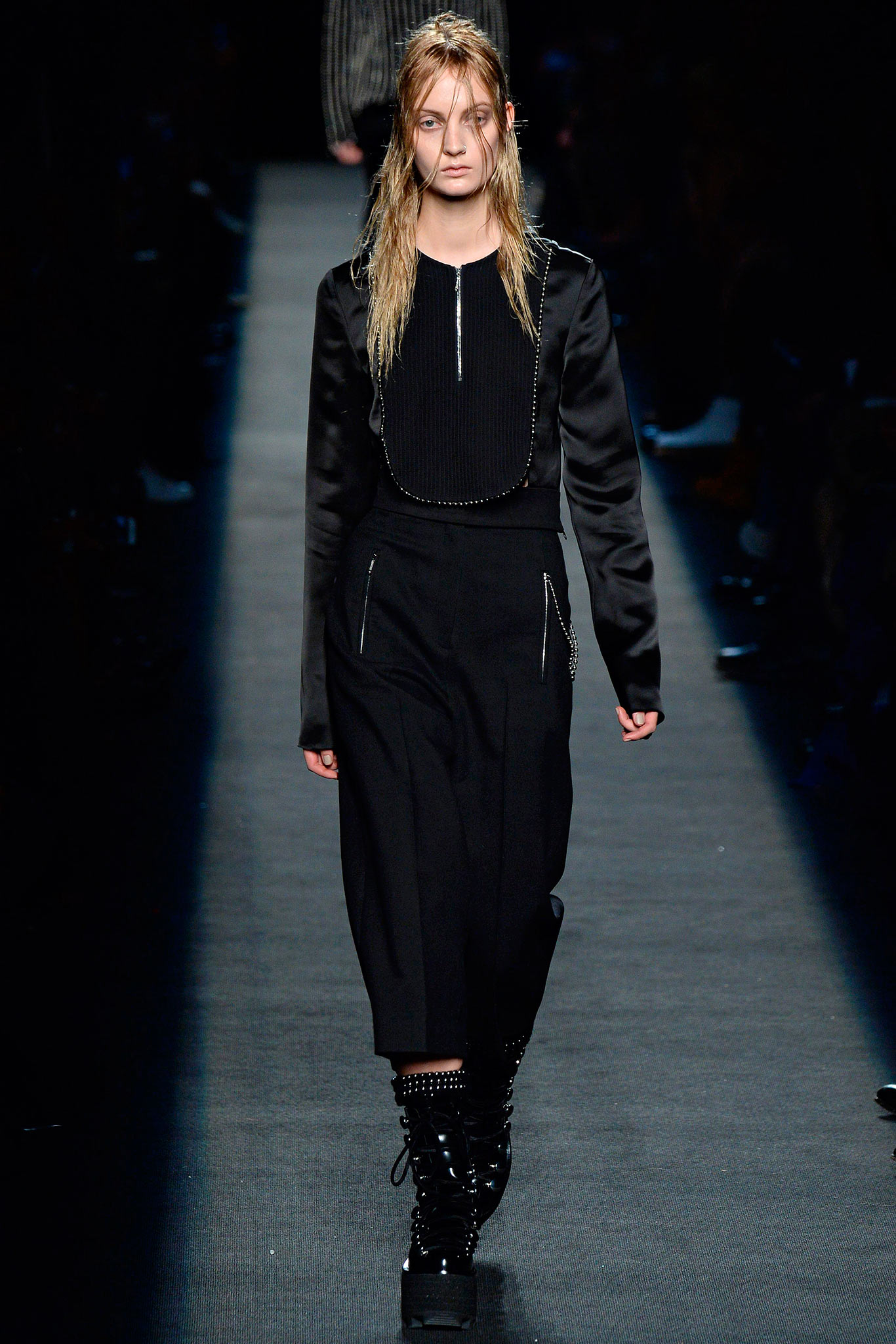 black leather boots
