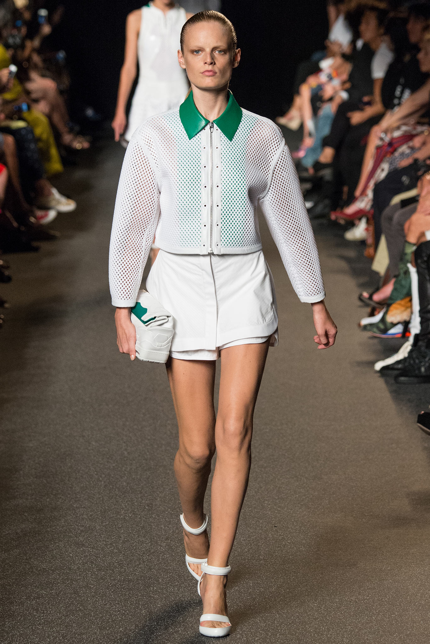 white cotton fitted high-waisted straight-leg short shorts