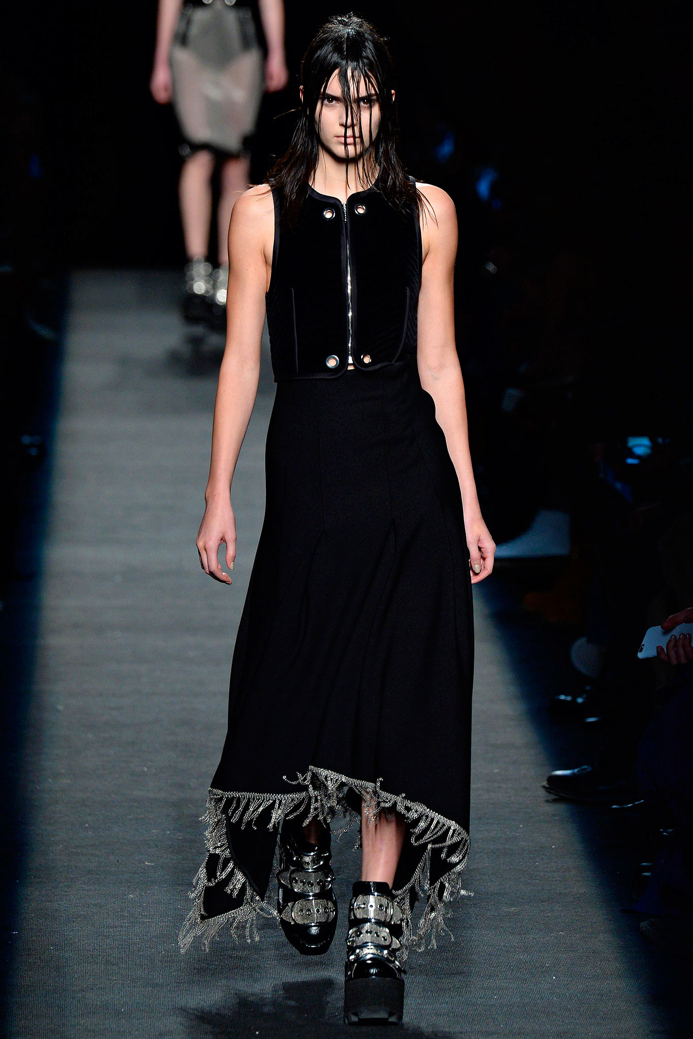 black fitted sleeveless dress