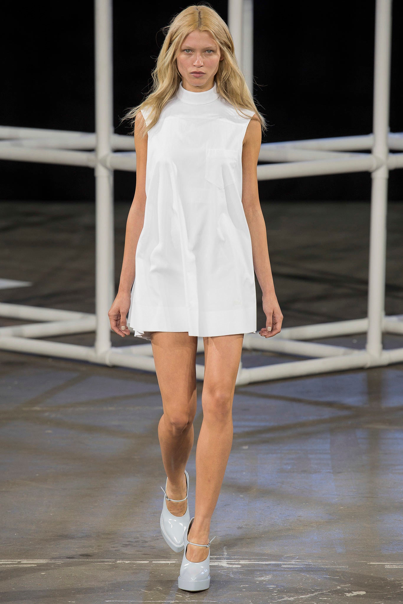 white relaxed sleeveless dress