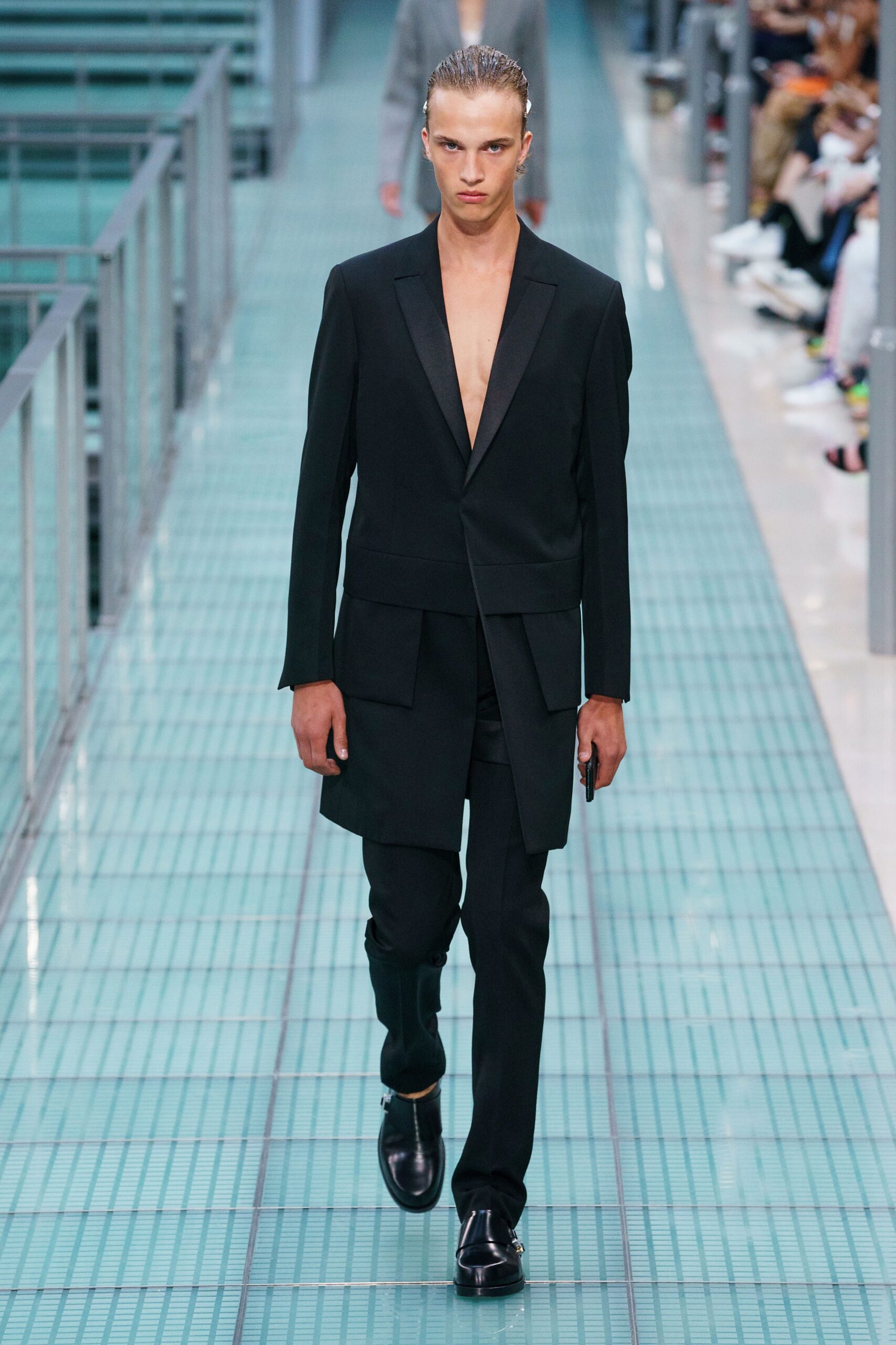 black tailored suit