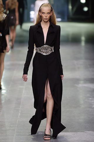 black silk fitted dress