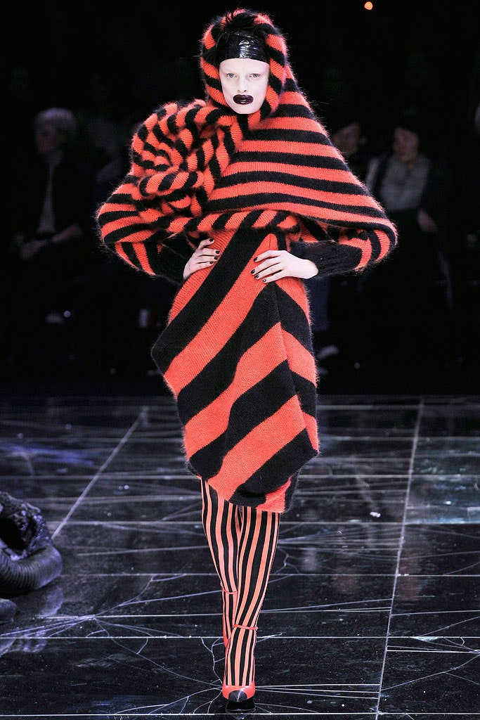 striped wool midi dress