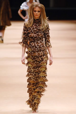 brown gold fringed maxi dress