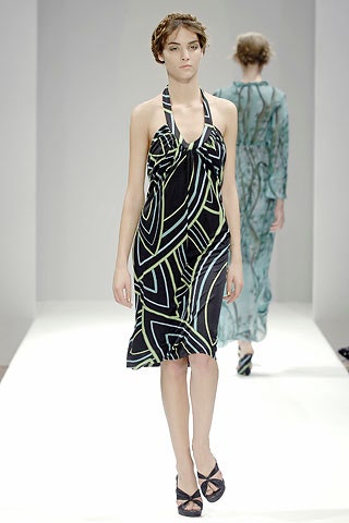black and green printed dress