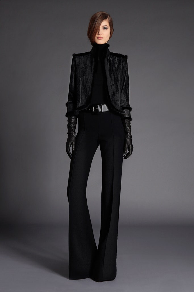 black silk long-sleeve collared fitted textured jacket