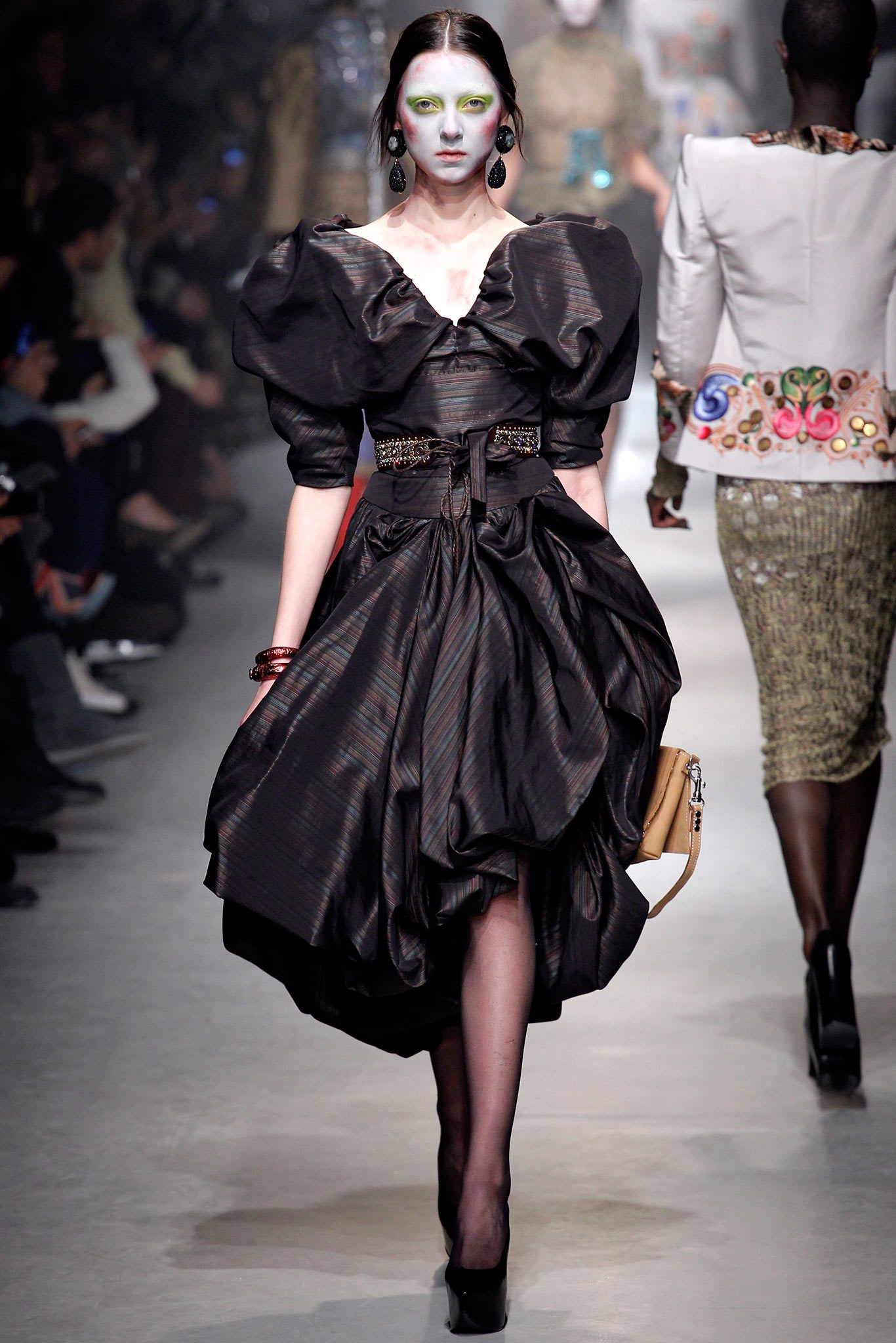 black silk sleeveless dress