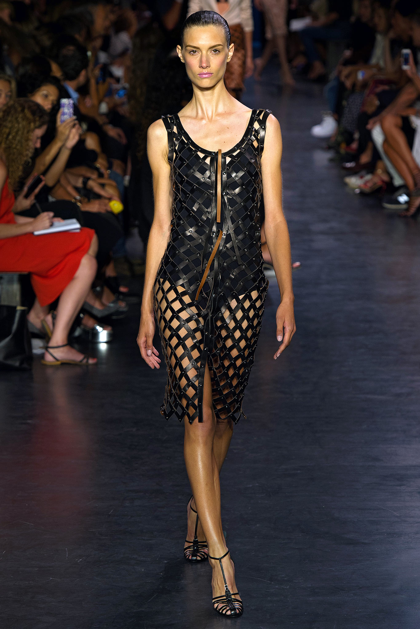 black mesh sleeveless dress