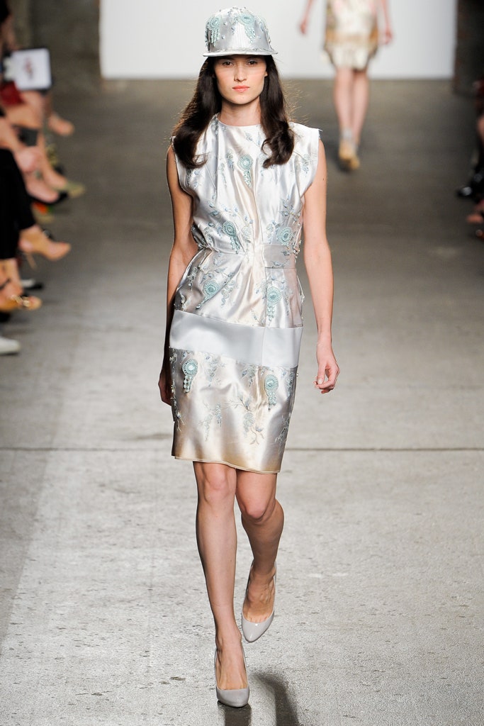 silver embroidered mini dress with hat