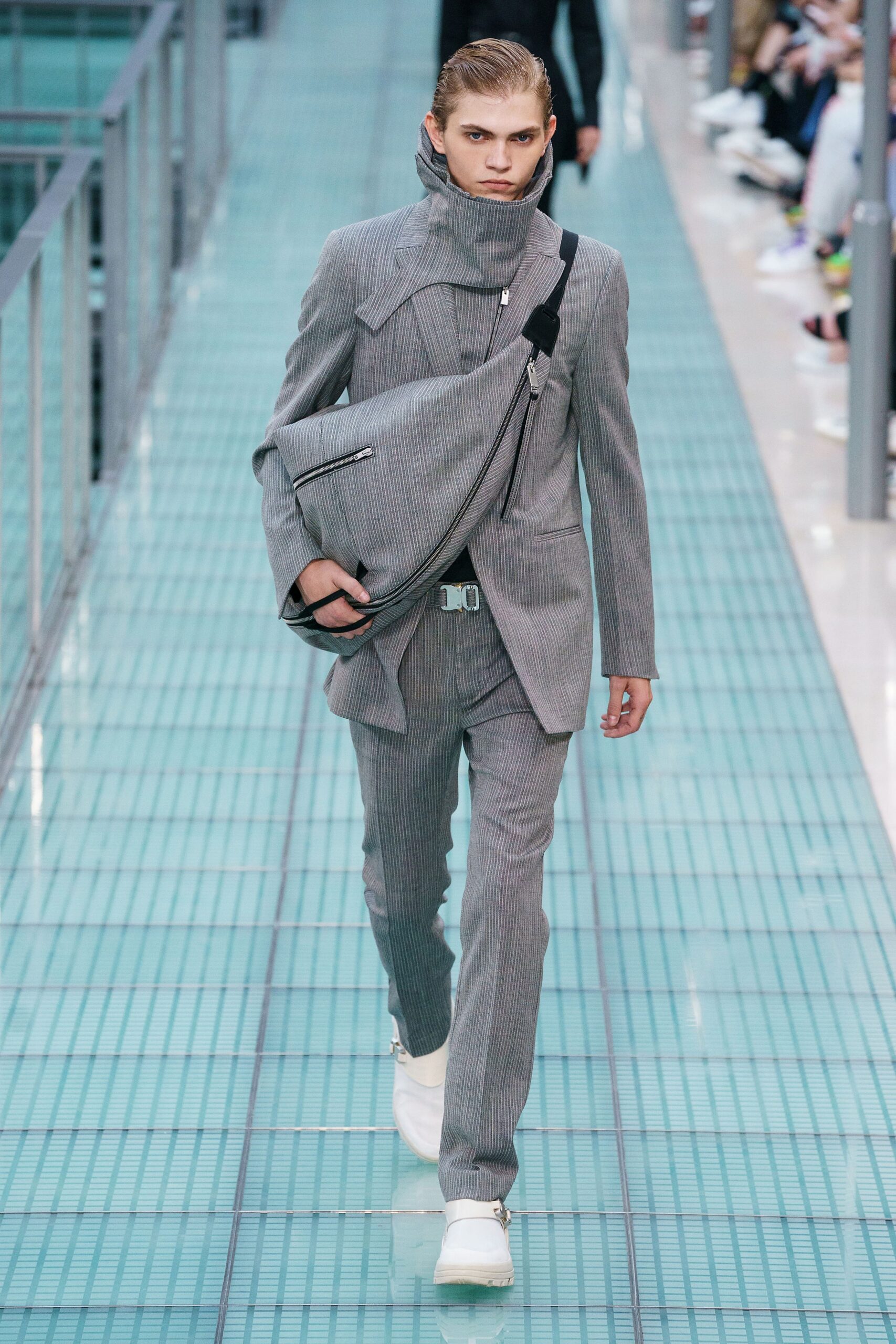 black leather zippered bag