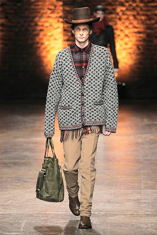 oversized gray cardigan with checked shirt