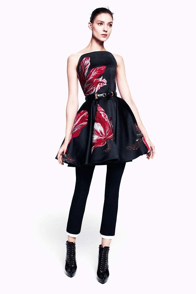 black embroidered mini dress