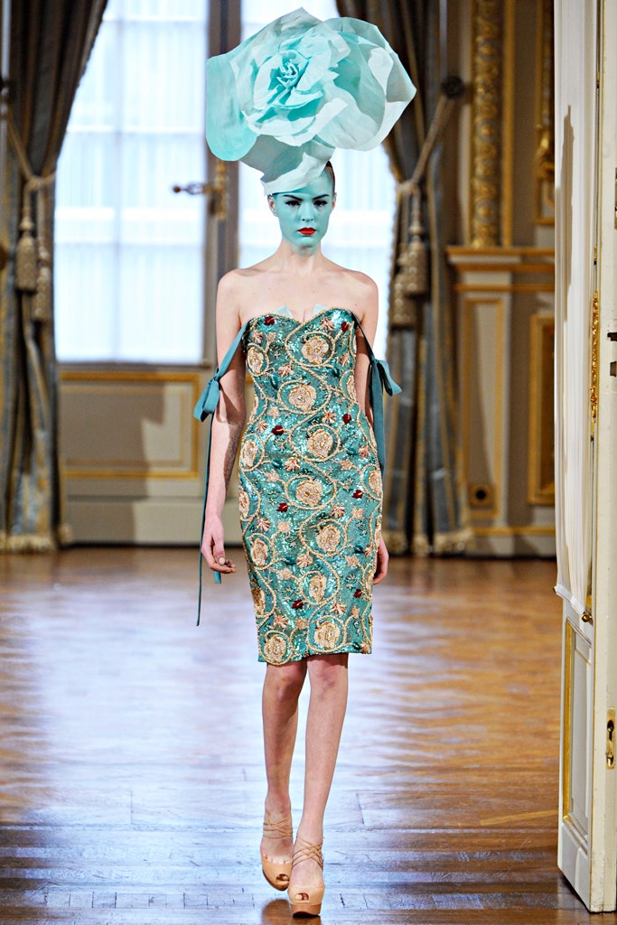 green silk strapless fitted embroidered mini dress