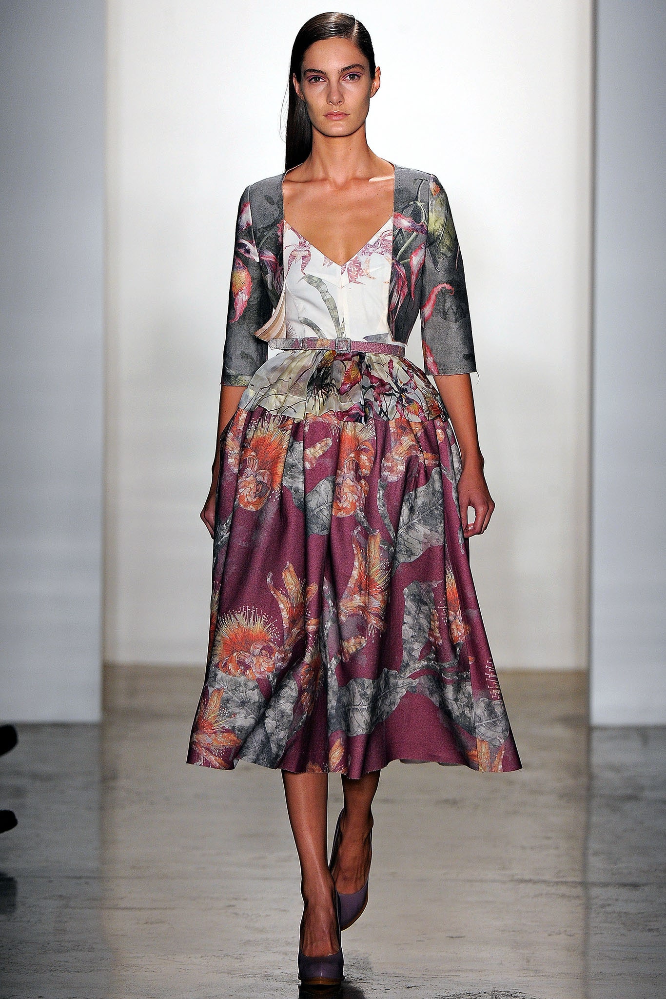 floral midi dress with jacket