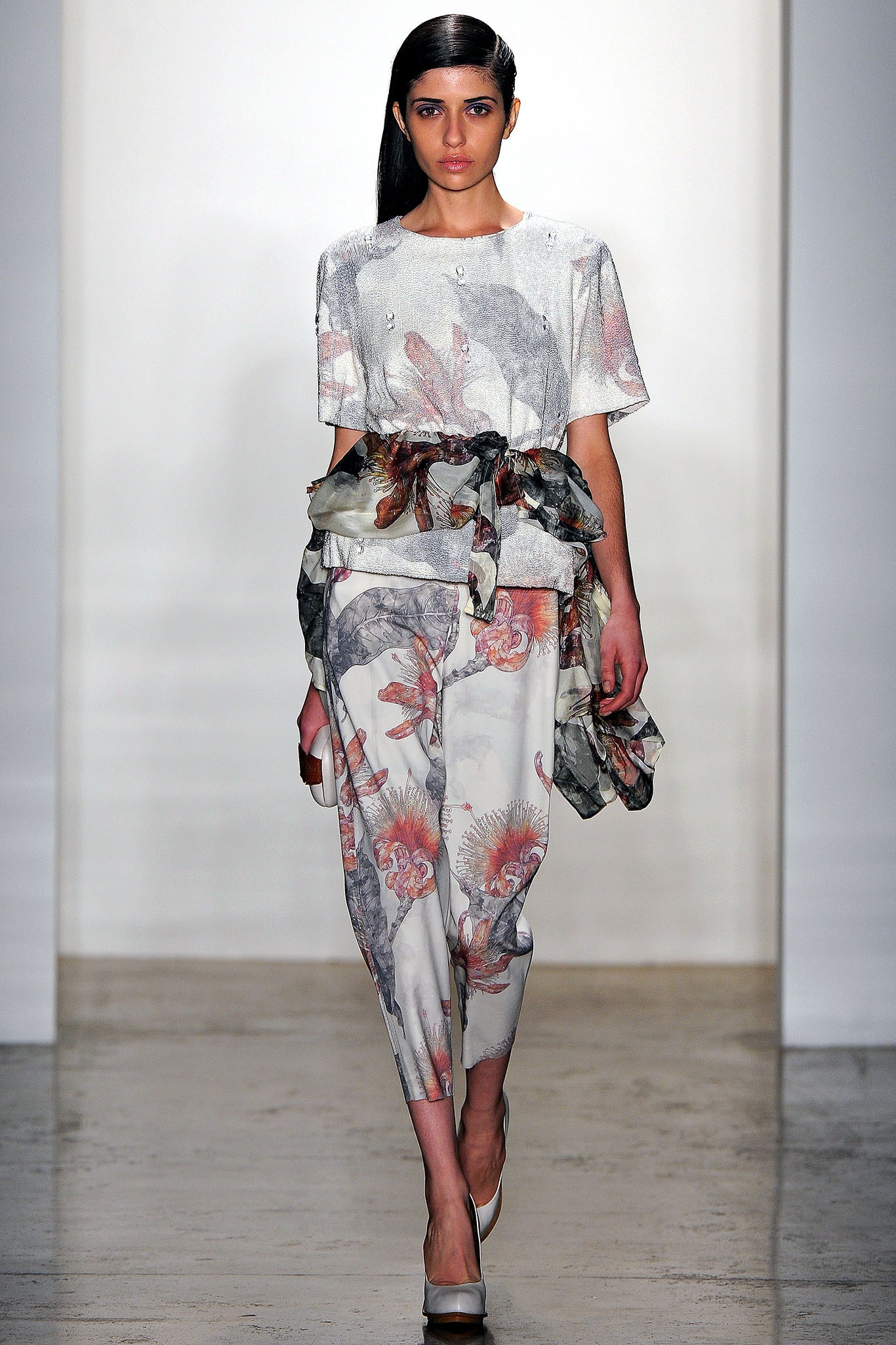 relaxed silk top and pants