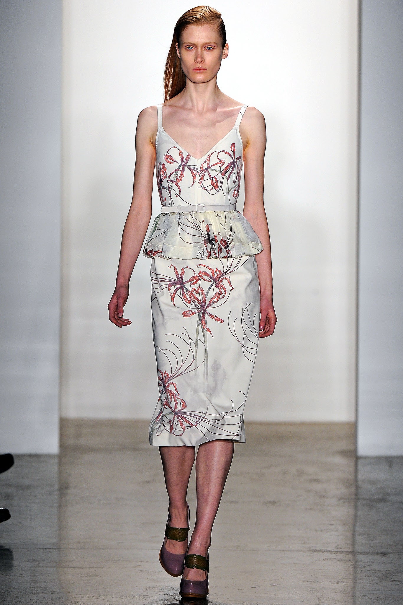 white pink embroidered midi dress