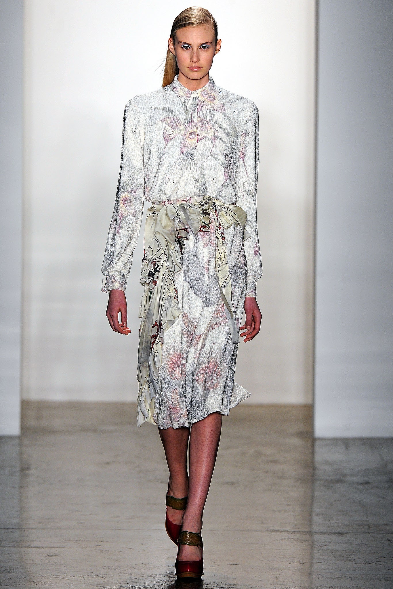 floral midi silk dress