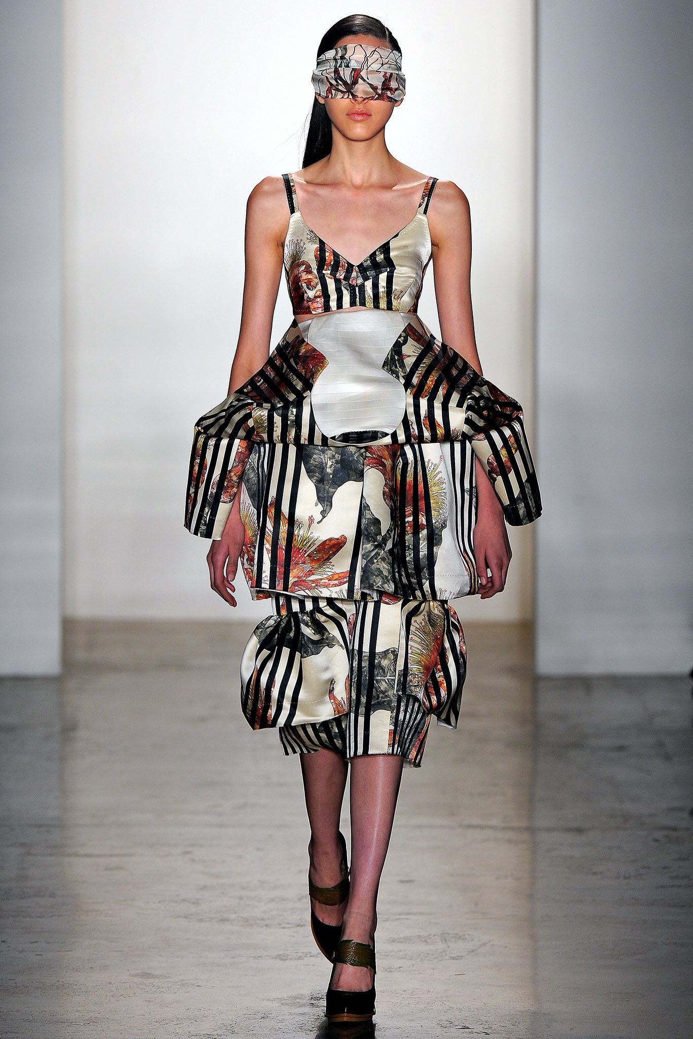 multi-colored silk sleeveless dress