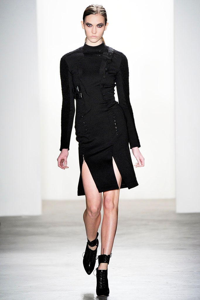 black fitted mini dress