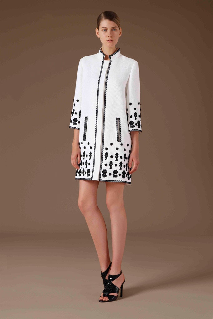 white and black embroidered dress