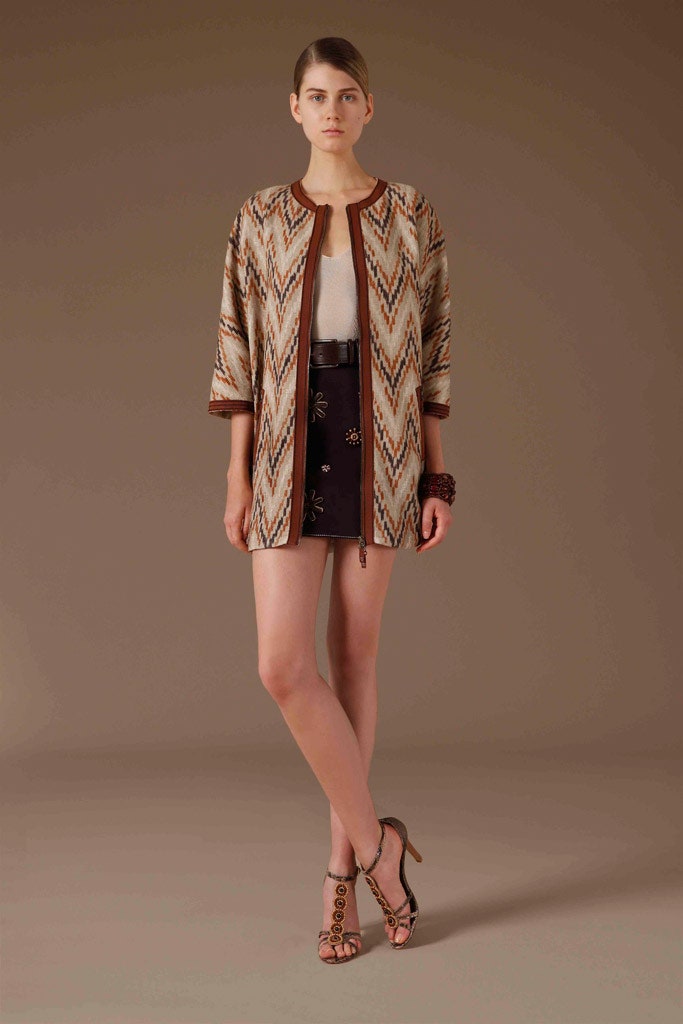 brown cotton long-sleeve collared relaxed printed jacket
