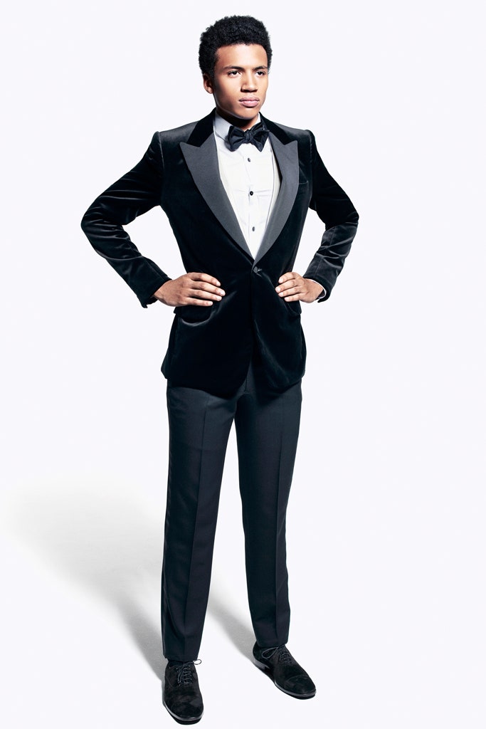 black velvet tailored suit