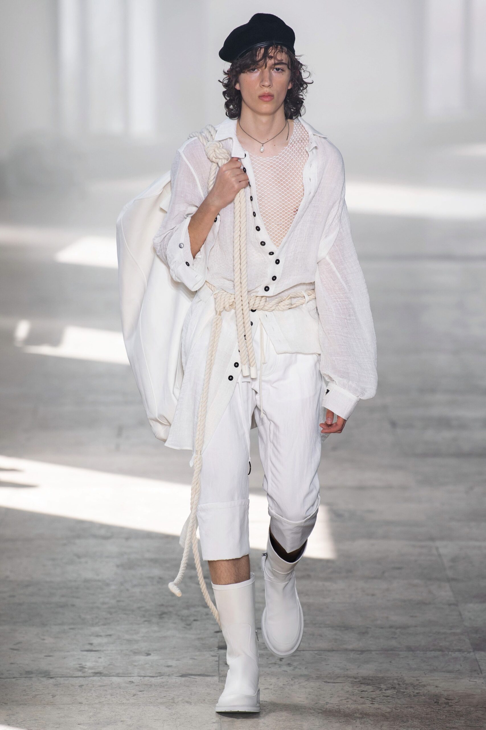white relaxed shirt and pants